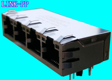 4 Port Gigabit Rj45 Mag Jack LPJG49837A31NL Shield With LEDs Industry Switches