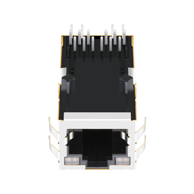 2250013-4 جک RJ45 با مغناطیسی 1000BASE-T 1X1 Tab Up GY/GY LED