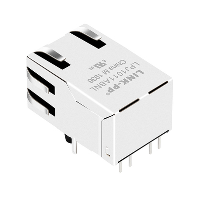 1x1 Tab-UP پالس جک RJ45 LED کانکتور AutoMDIX 100 پایه TX
