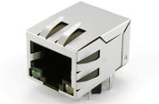 JXD0-0025NL کانکتور زاویه راست RJ45 با LED 1000 Base-T برای Cat5e