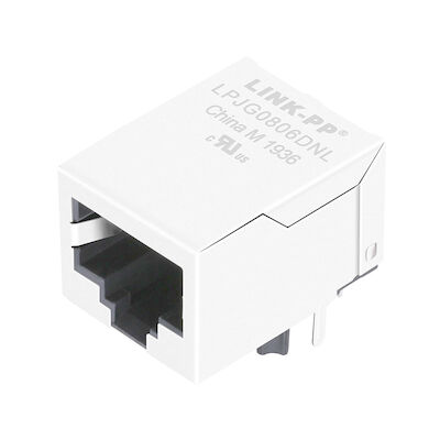 HR901130A RJ45 با یکپارچه 10 / 100BT Magnetics THT محافظ LPJG0806DNL