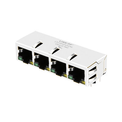 JXD0-4005NL RJ45 کانکتور زنانه 1x4 پورت 8 پین با LED