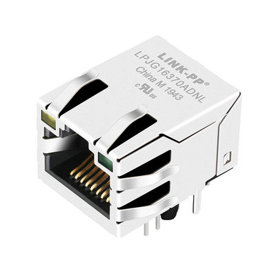 JD1-0001NL 1000 Base-T Rj45 Modular Jack دارای زاویه راست با چراغ محافظت شده است