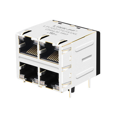 JXC0-0351NL Multi-port RJ45 2 x 2 Connectors with LEDs PCB Jack