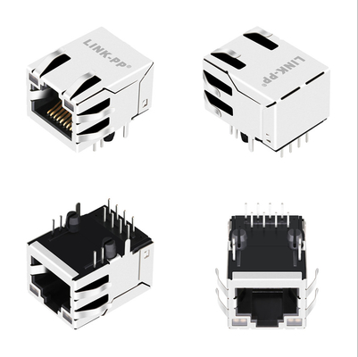 10G Base-T Tab Up 1x1 Port Magnetic RJ45 Jack G27-122T-066A with GY/GY Led
