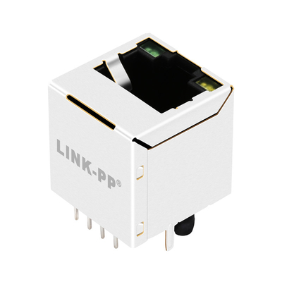 V8BR-1AX1-HT 1X1 پورت عمودی Rj45 جک کانکتور پایه 2.5G پایه-T با LED سبز/زرد