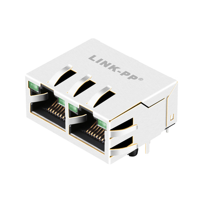 1840572-7 1000 Base-T Tab Up 1x2 Port Rj45 کانکتور شیلددار با LED سبز/سبز