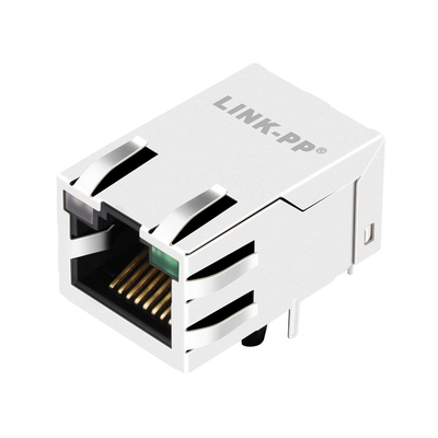 JXT7-1139NL 10G Base-T Tab Up 1 Port کانکتور جک Rj45 با زاویه راست محافظ با LED YG/G