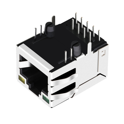 JXD0-0010NL 1 Port Down 100 Base-T RJ45 Magjack با LED سبز/زرد