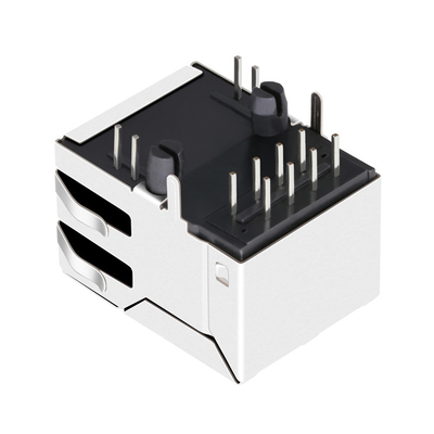 JX30-0005NLT 1x1 Port Tab Up 10/100 Base-T RJ45 کانکتور مغناطیسی با LED سبز/زرد