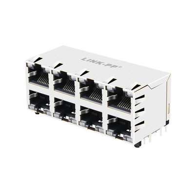 JX20-0206NL 10/100 Base-T 2x4 پورت Rj45 جک چند پورت محافظ بدون LED
