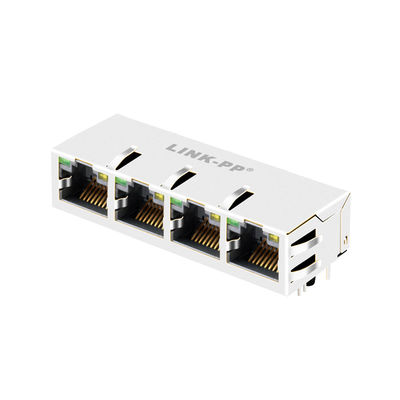 100/1000 Base-T JX1N-0033NL Tab Up 1x4 پورت اترنت Rj45 کانکتور با LED سبز / زرد