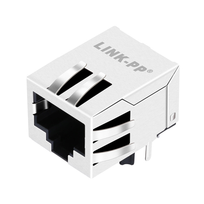10/100 Base-T JV026I21NLT Tab Down 1 پورت جک اترنت Rj45 محافظت شده بدون LED