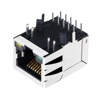 JT4-1202HL 1000 Base-T Tab Down Surface Mount Rj45 Ethernet Jack 1 Port with سبز/زرد LED