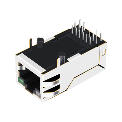 2250331-1 2.5G Base-T Single Port Tab UP POE+ RJ45 Magnetic Jack with GO/G LEDs