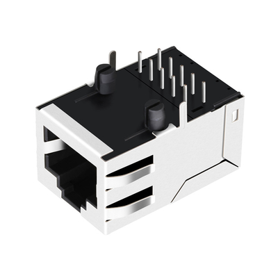 SI-80008-F تک پورت 100 پایه-T Rj45 جک مغناطیسی 8p8c Tab Up بدون LED