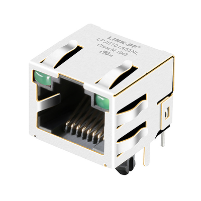 90 درجه زاویه RJ45 جک مدولار اتصال اترنت فعال PP LPJE101A65NL Tab Up