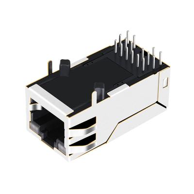 2250368-1 Tab Up 10G Base-T RJ45 MagJack Connector Single Port 4PPoE 60W with GY/GY LEDs
