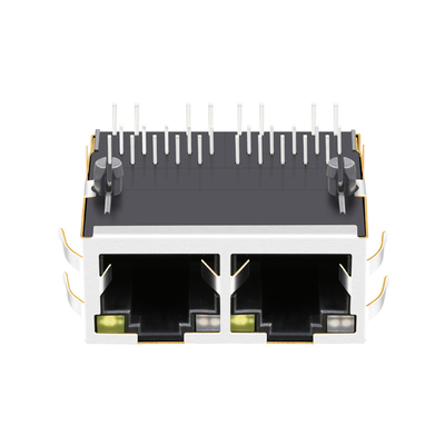 0826-1X2T-HT-F 4PPoE 60W 1x2 Port 2.5G Base-T RJ45 MagJack Tab Up with GO/Y Led