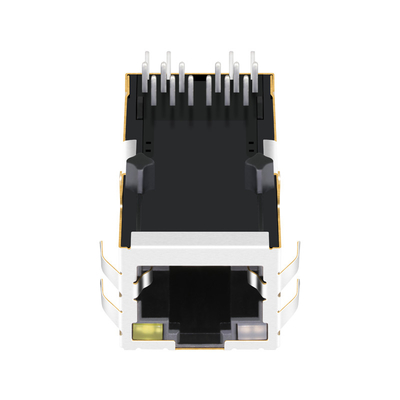 0826-1X1T-M1-F POE RJ45 MagJack 1x1 Port 1000 Base-T Tab Up with OG/Y Led RoHS