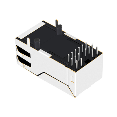 0875-1X1T-B2 1000 Base-T Tab Up 1 Port RJ45 Modular Jack with OG/Y Led