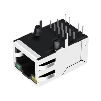 0875-1D1T-P2 تک پورت Rj45 اتصال یکپارچه 10/100 پایه-T زرد/سبز LED