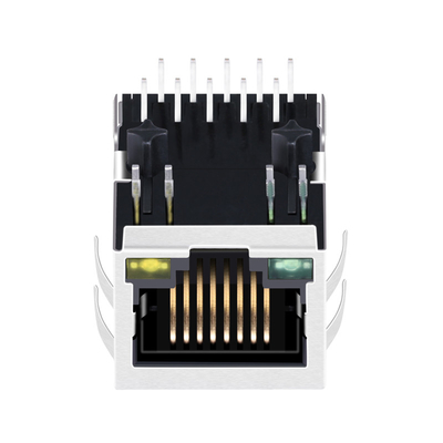 JKM-0200NL 100 Base-T POE 36W Rj45 Female Connector Tab DOWN 1x1 Port with G/Y Led