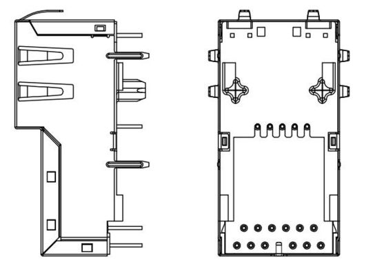 اتصال اترنت J1V-U2100NL 1000BASE-T VERTICAL RJ45 POE TOP ENTRY Y/GG LED