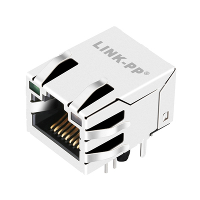 J0G-0210NL 1000BASE-T 1X1 Port Tab UP RJ45 Jack 12P8C SIDE ENTRY G/OG LED