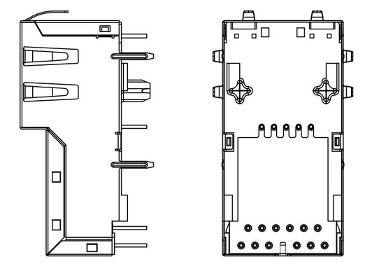 J1V-U7000NL 10GBASE-T 1X1 پورت عمودی RJ45 کانکتور 4PAIR POE 60W TOP ENTRY