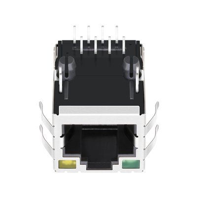 JXD1-9008NLT Tab Up تک پورت 100 BASE-T مغناطیسی RJ45 کانکتور 8P8C با G/Y LED