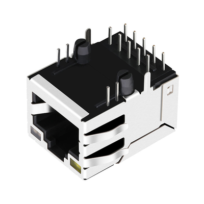 RT7-174AAK1A 100/1000 Base-T تک پورت RJ45 زن کانکتور زبانه بالا LED زرد/سبز و نارنجی