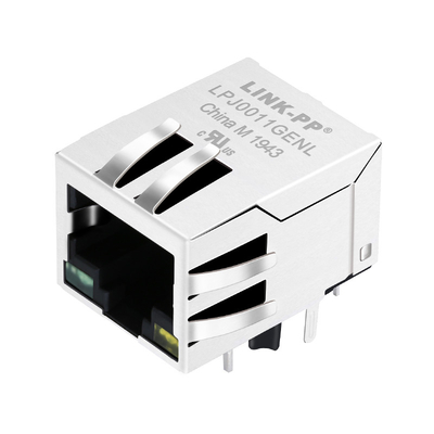 RJ324109BN-LF 100 Base-T زبانه پایین 1 پورت جک RJ45 کانکتور سبز/زرد LED LPJ0011GENL