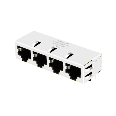 J8064E64NL بدون LED 1x4 پورت اترنت RJ45 جک 100 پایه-T Tab Down LPJF46204CNL